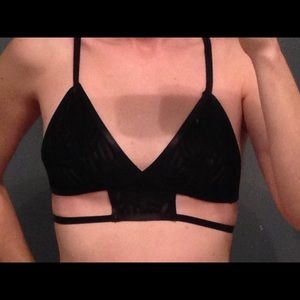 $ Cage bralette semi-sheer black S